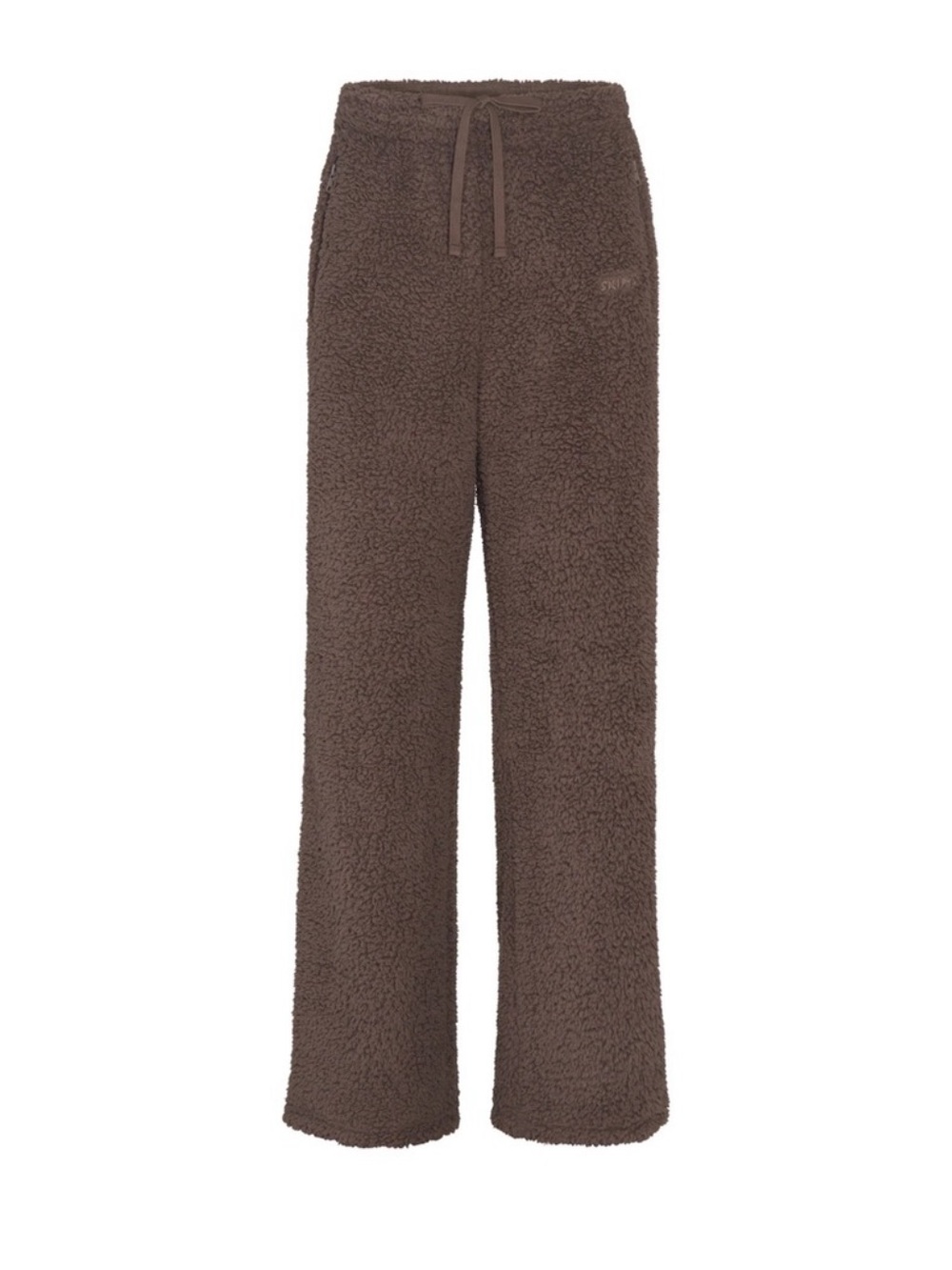 SKIMS Teddy Track Pants in Brown Teddy Fleece
